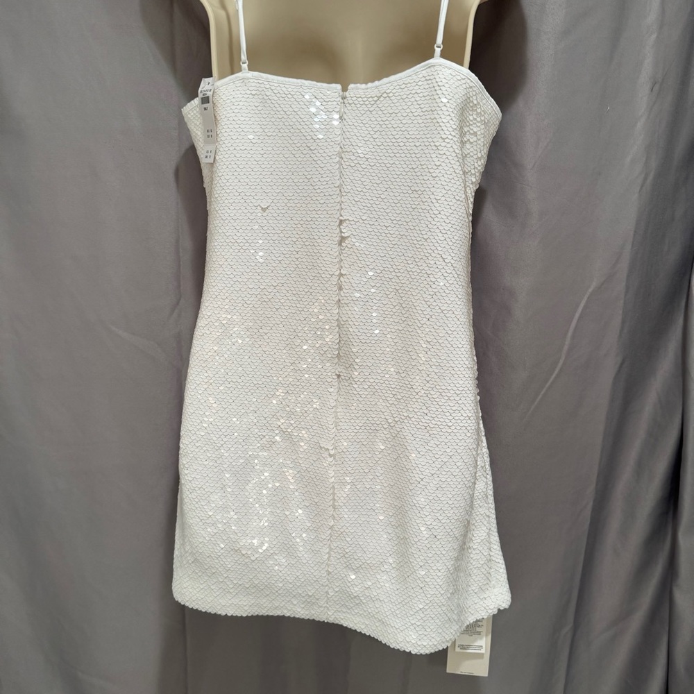 NEW Abercrombie & Fitch White Sparkle Sequin Dress - Picture 3 of 9
